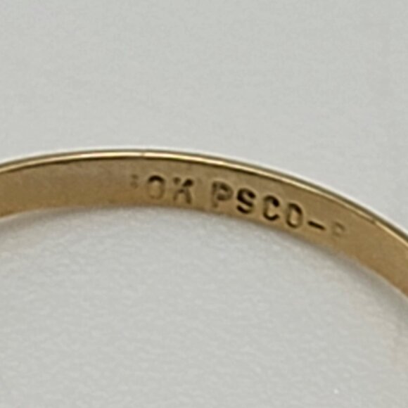 Vtg. PSCO 10K Solid Yellow Gold Orange Citrine Ring Size 5.5 Heirloom Floral - Picture 3 of 7